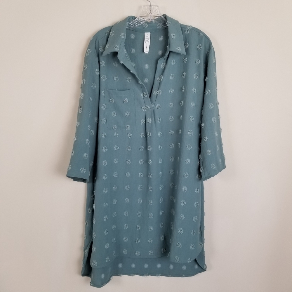 Amazon Textured Tunic Dress 3/4 Sleeve Large